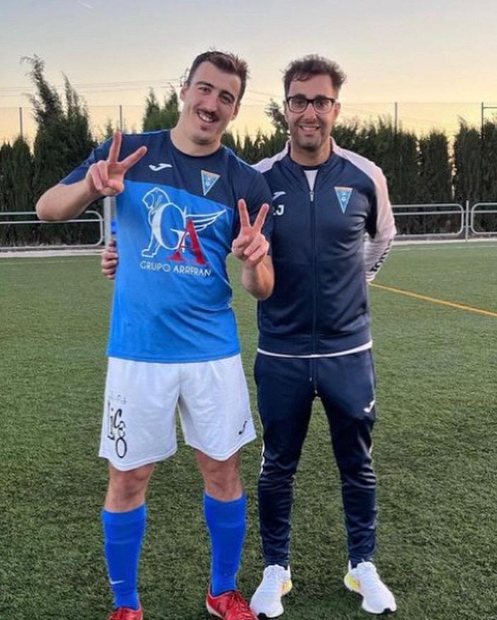 Pinto, con el "Míster" Pedro José García