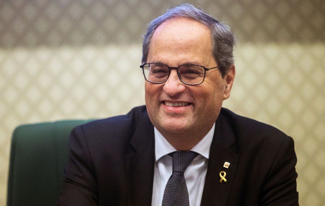 El presidente de la Generalitat de Cataluña, Quim Torra, preside la reunión del grupo parlamentario de Junts per Catalunya, para analizar la decisión de la Junta Electoral Central (JEC) sobre su inhabilitación.