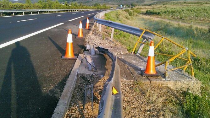 Lugar del accidente de tráfico donde falleció Álex Angulo.