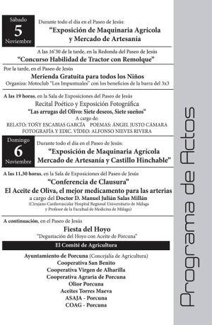 Programa actos X Feria Aceite Porcuna