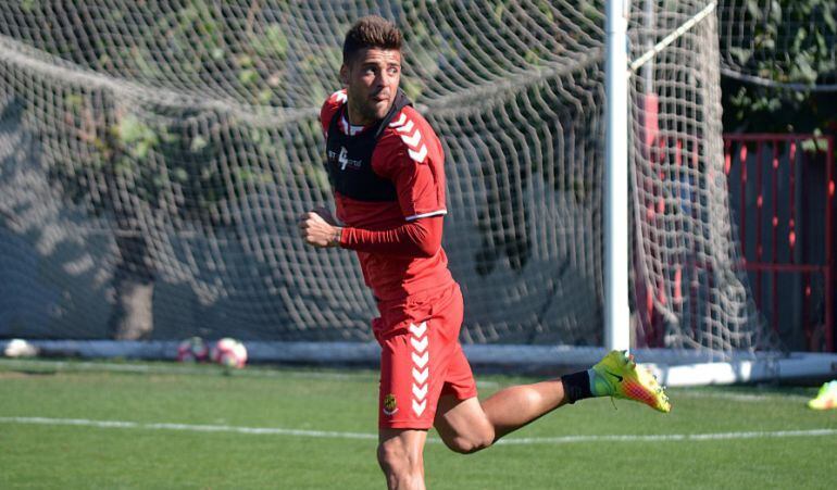 Xavi Molina durant la sessió d'entrenament.