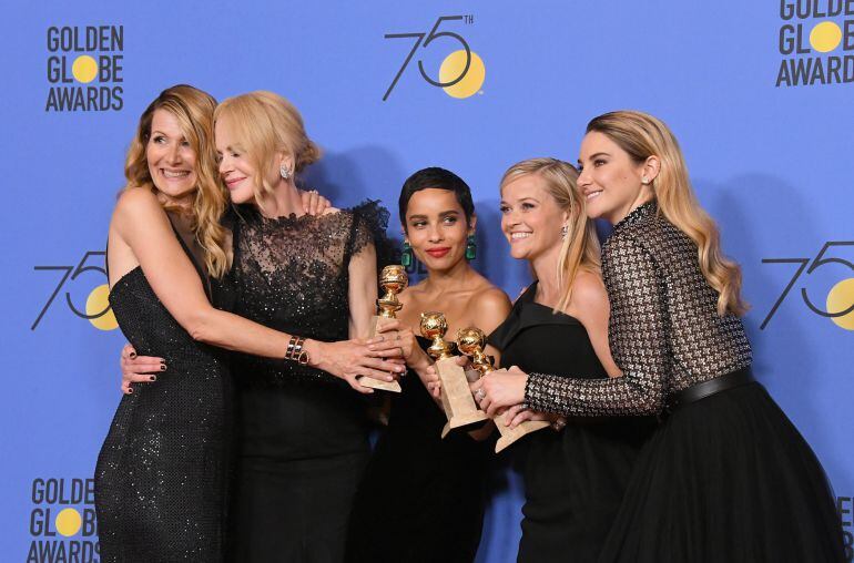 Laura Dern, Nicole Kidman, Zoe Kravitz, Reese Witherspoon y Shailene Woodley celebran el éxito de &#039;Big Little Lies&#039; en los Globos de Oro