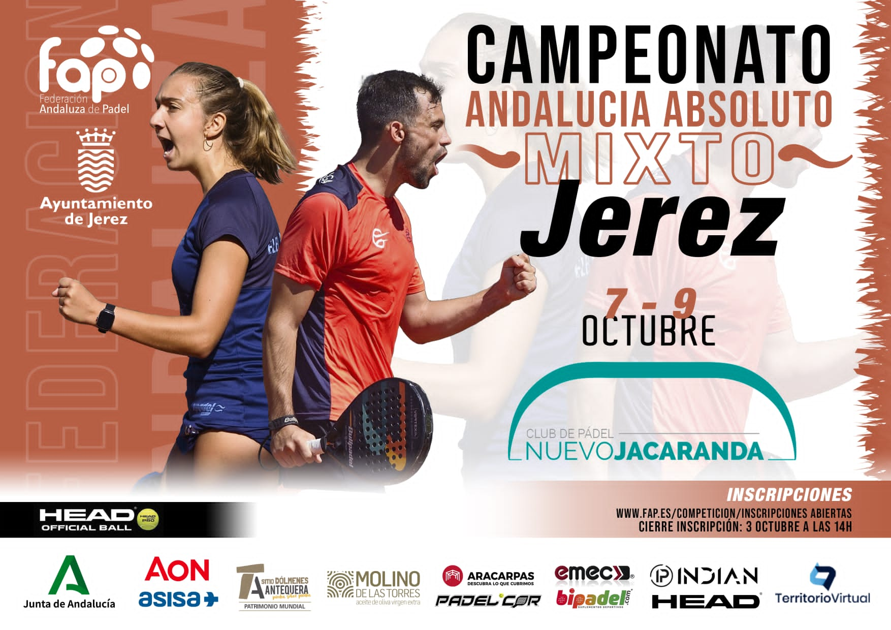 Cartel del Campeonato Andaluz de Pádel