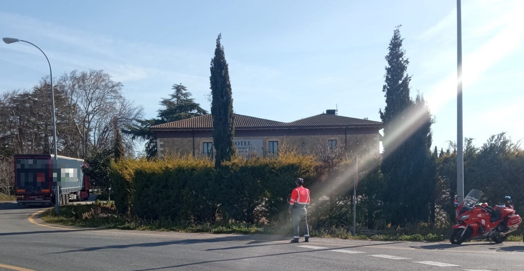 Camión inmovilizado en Marcilla