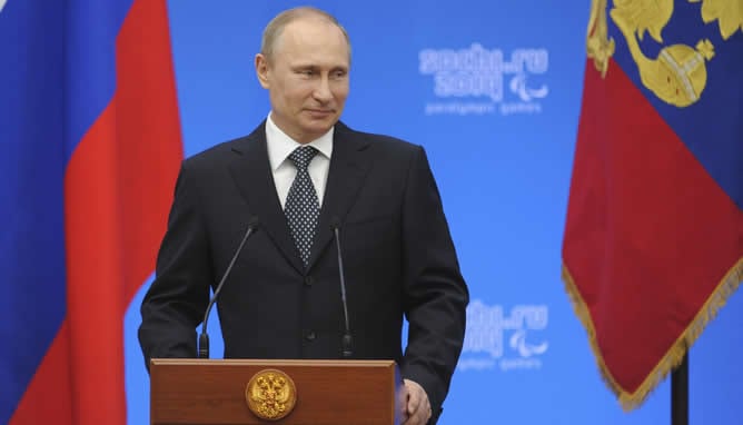 Putin, durante la clausura de los Juegos Olímpicos de Sochi