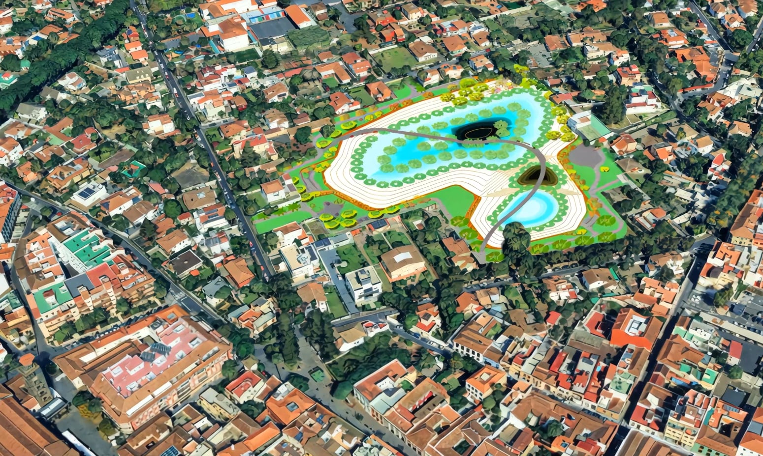 Plano del futuro humedal de La Laguna