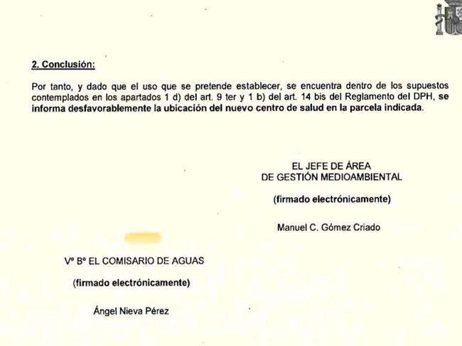 Resolución sobre los terrenos del Centro de Mota