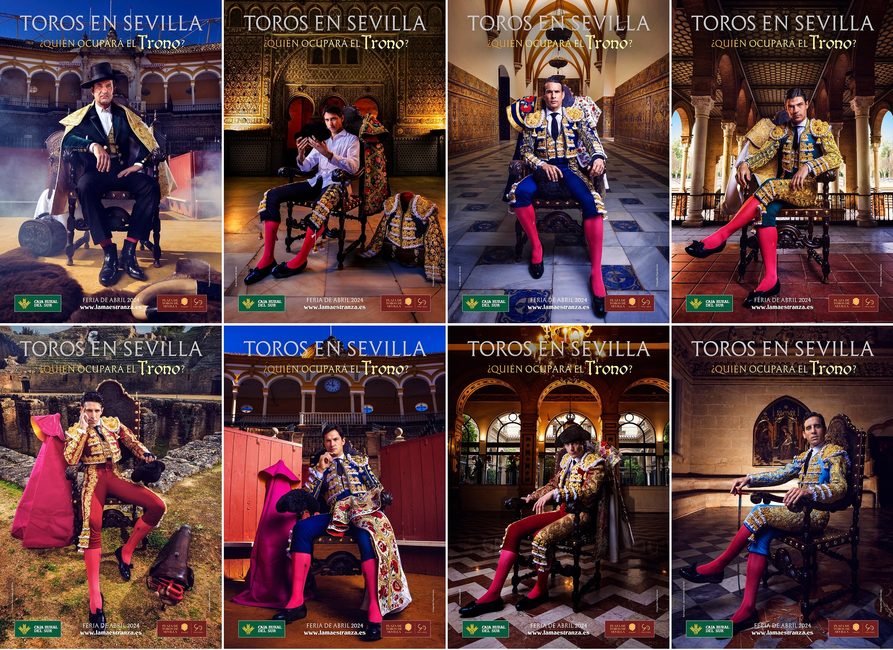 Estas son las ocho fotografías de figuras del toreo para la campaña publicitaria de los toros en Sevilla en este año 2024