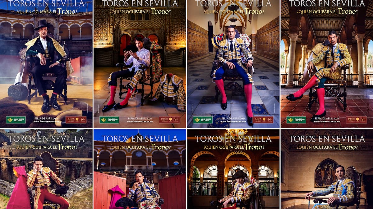Ocho figuras del Toreo a por el trono de Sevilla, campaña publicitaria de la Empresa Pagés para la Feria de Abril 2024
