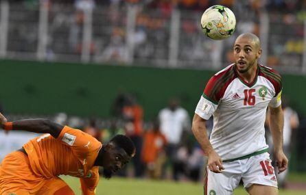 Noureddine Amrabat el pasado noviembre durante el encuentro contra Costa de Marfil disputado en el estadio Felix Houphouet-Boigny de Abidjan