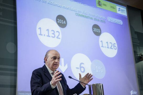 El ministro del Interior, Jorge Fernández Díaz, presenta el balance de tráfico del año 2015.