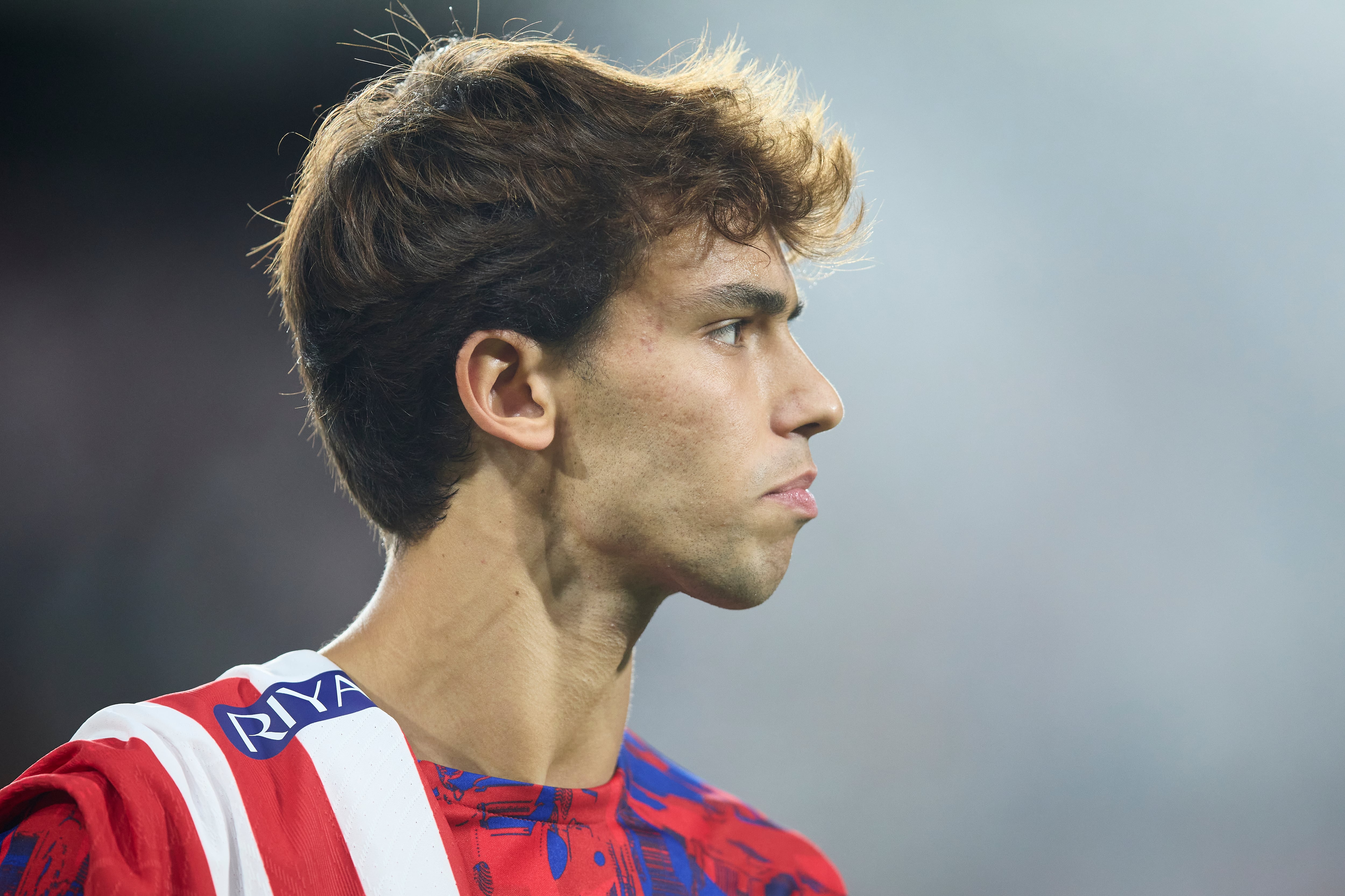 Joao Félix, durante el calentamiento entre el Rayo Vallecano y el Atlético de Madrid en el Estadio de Vallecas.  (Photo by Alvaro Medranda/NurPhoto via Getty Images)