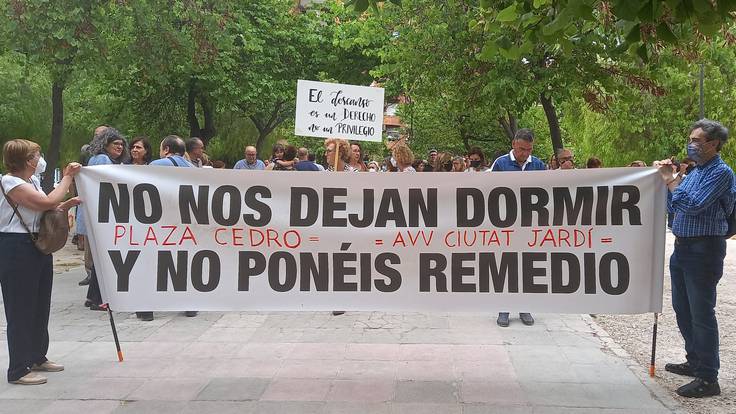 Protesta protagonizada por la Asociación de Vecinos de Ciudad Jardín, en una imagen reciente