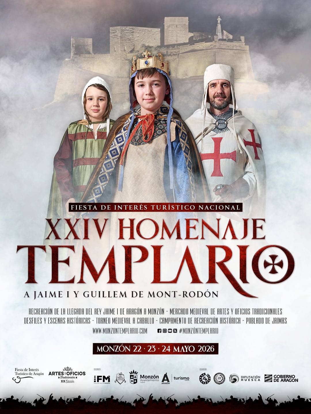 Cartel del Homenaje templario a Jaime I y Guillem de Mont-Rodón 2026