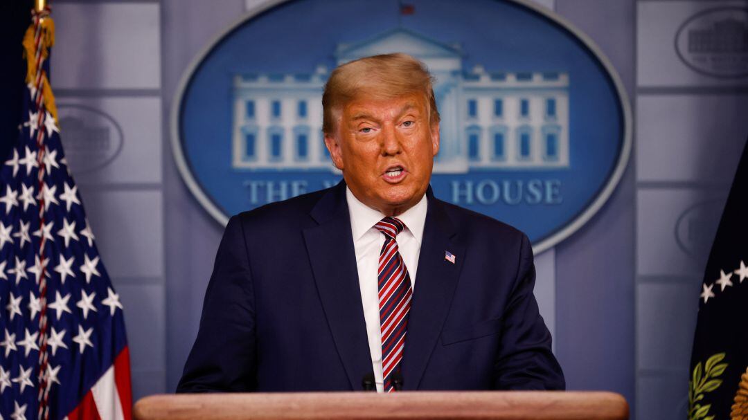 Donald Trump, en su comparecencia sin preguntas en la Casa Blanca para denunciar sin pruebas fraude electoral.