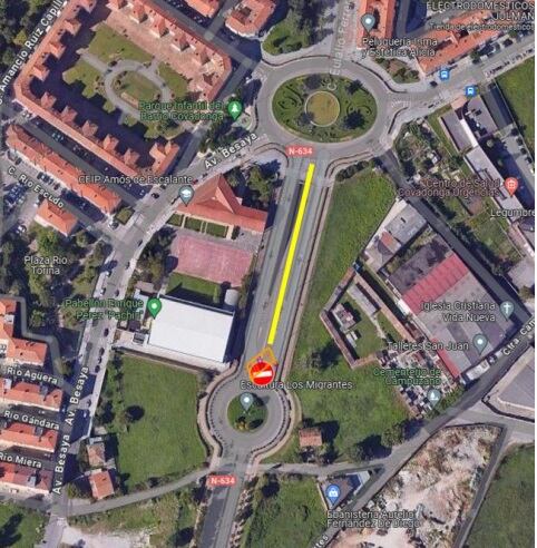 Se cortará al tráfico uno de los carriles del tramo entre las del Centro de Salud Covadonga y la próxima al pabellón polideportivo Enrique Pérez Pachín.