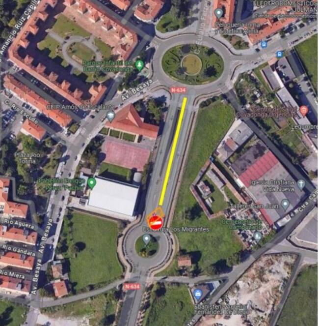 Se cortará al tráfico uno de los carriles del tramo entre las del Centro de Salud Covadonga y la próxima al pabellón polideportivo Enrique Pérez Pachín.