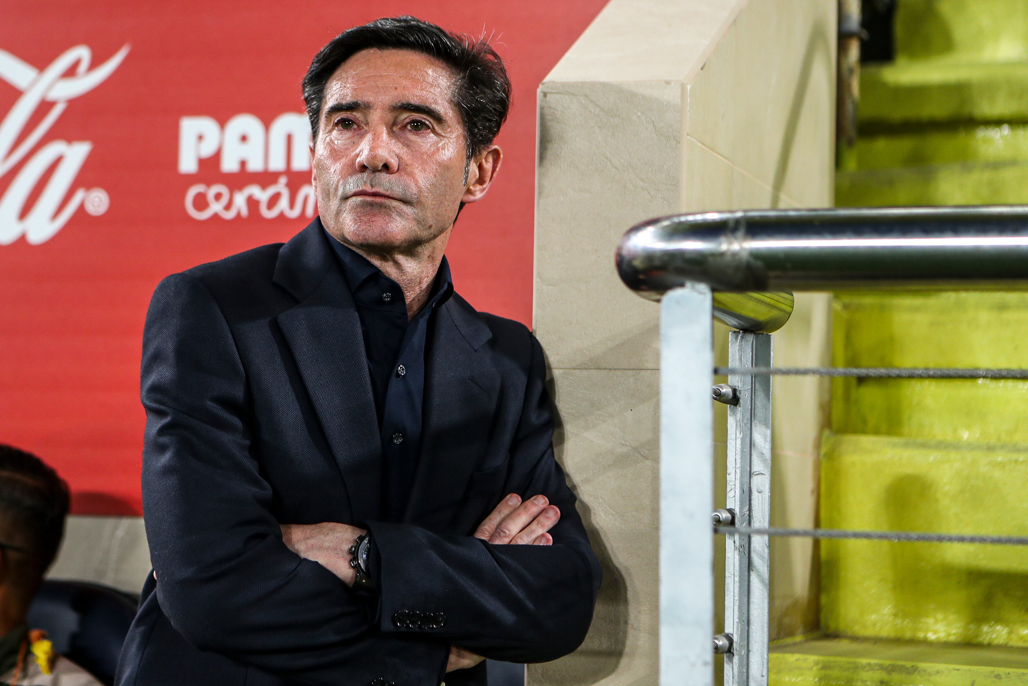Marcelino durante un partido de LaLiga