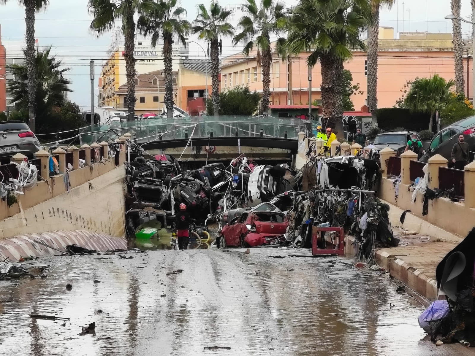 Imagen del túnel entre Alfafar y Benetússer tres días después de la Dana