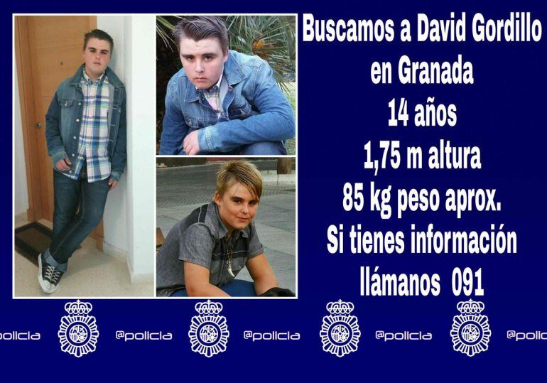 Fotomontaje del niño desaparecido en Granada