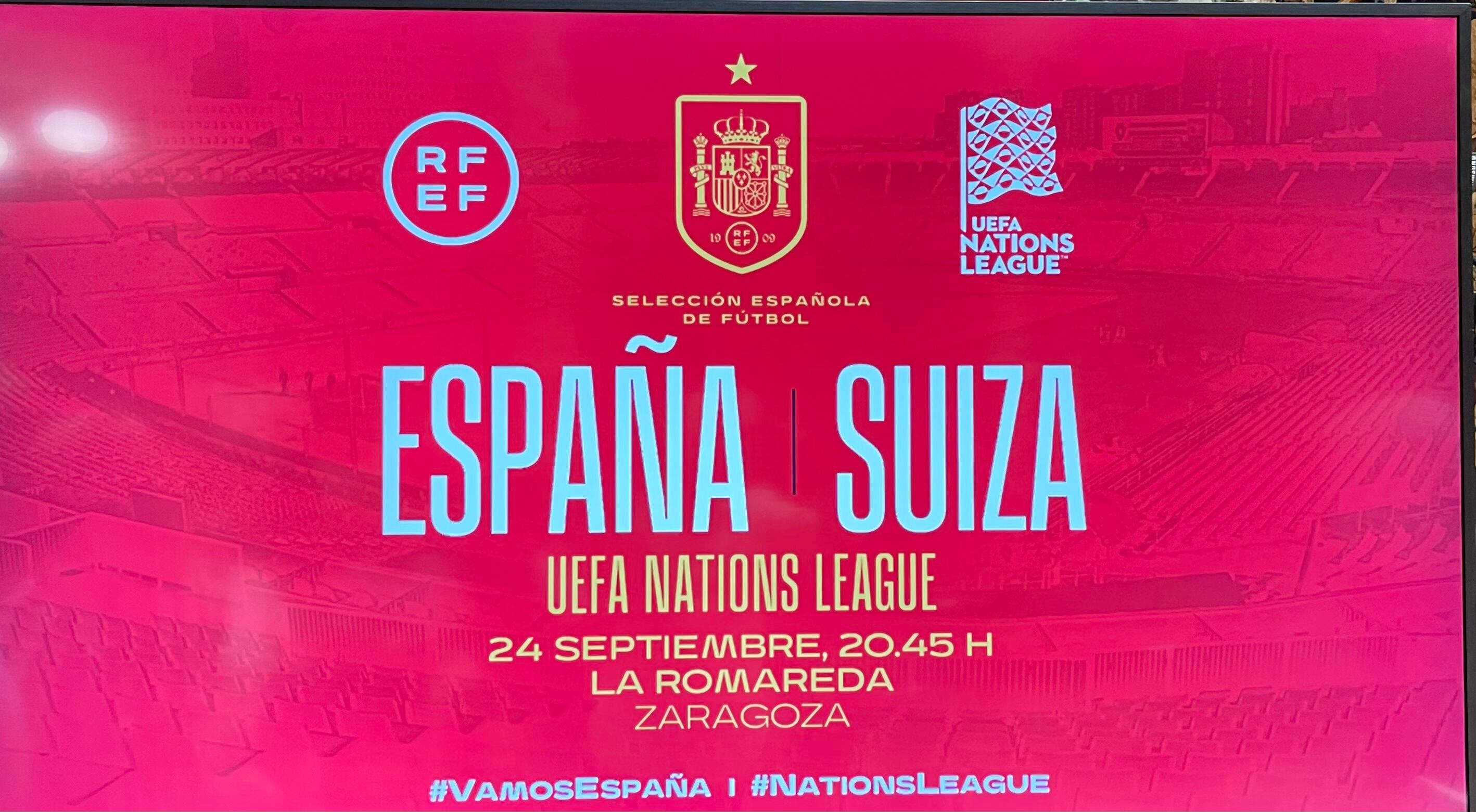 Cartel del España-Suiza en La Romareda