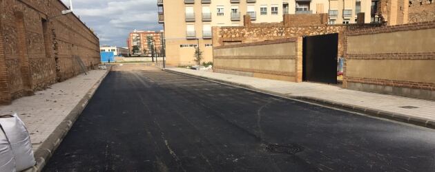 Imagen de la obra del tapón urbanístico de la calle Pintor Joan Miró