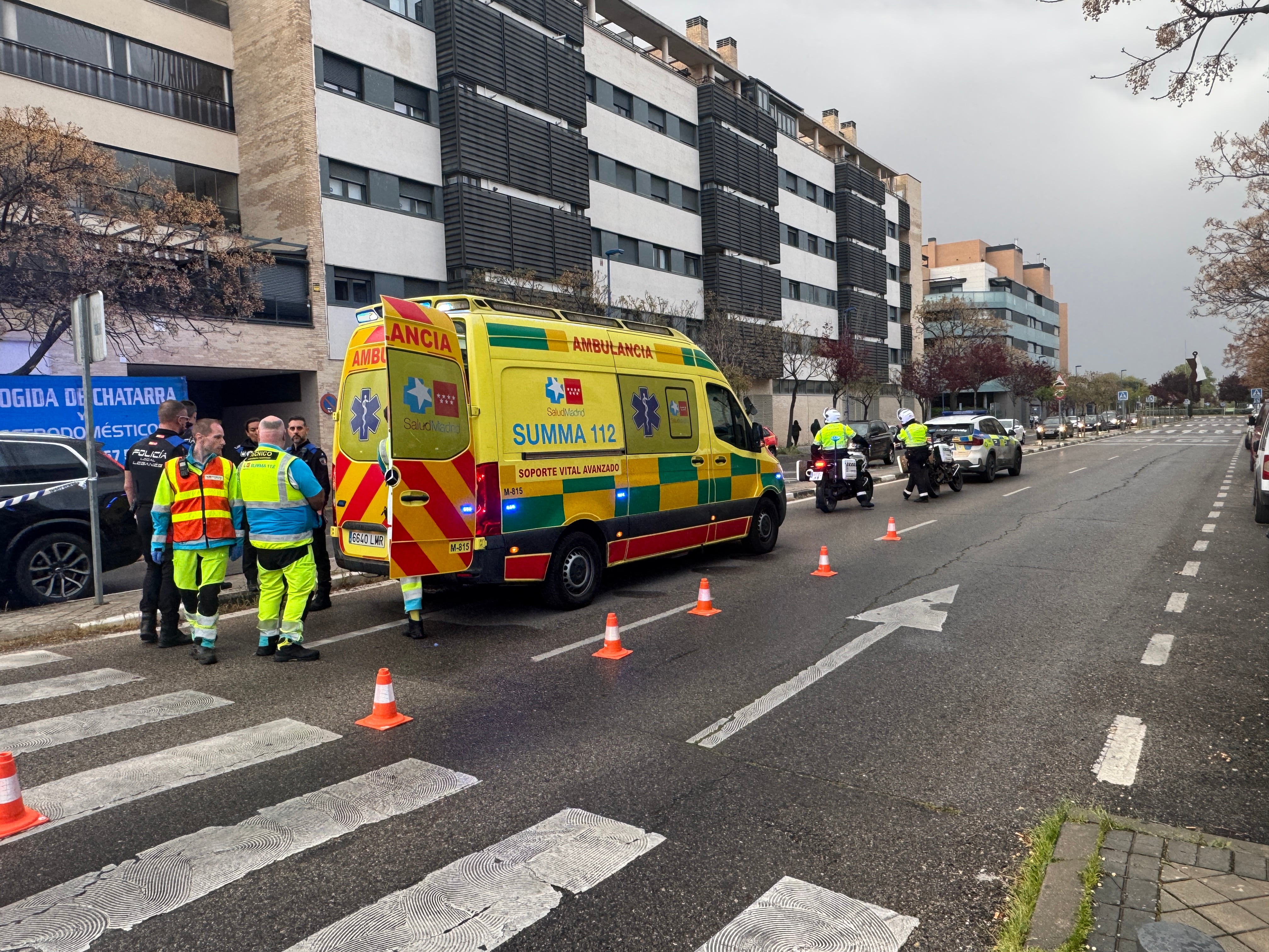 Imagen del dispositivo que atendió a la mujer atropellada en Leganés