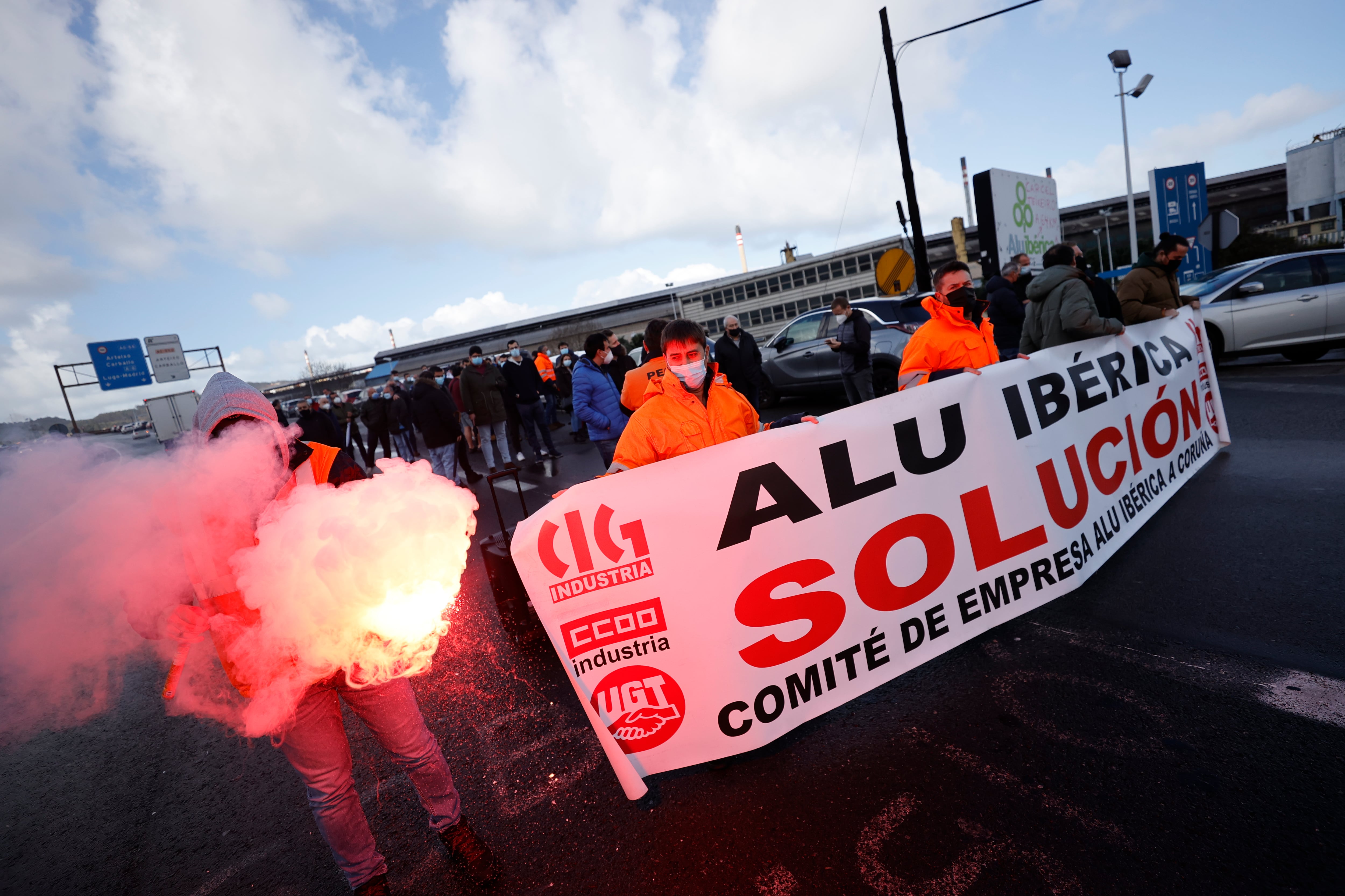 Protestas de los trabajadores de Alu Ibérica