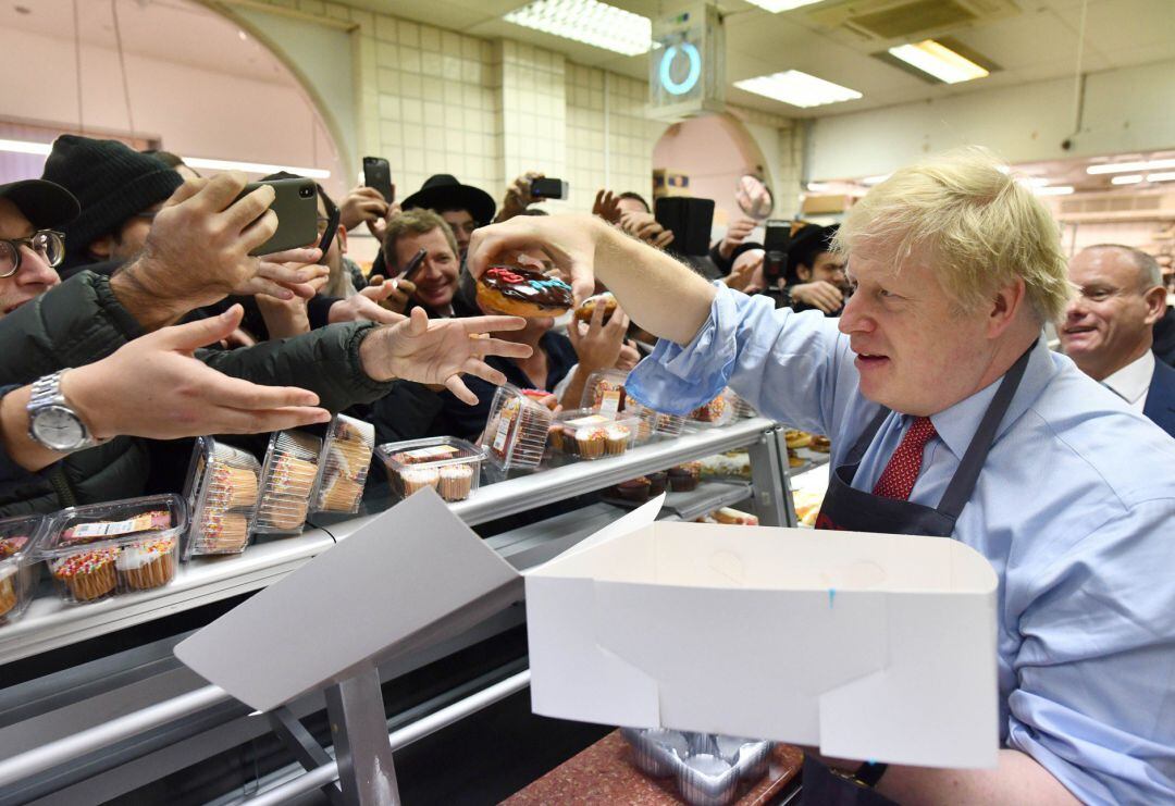 Boris Johnson, durante un acto de la campaña electoral de Reino Unido