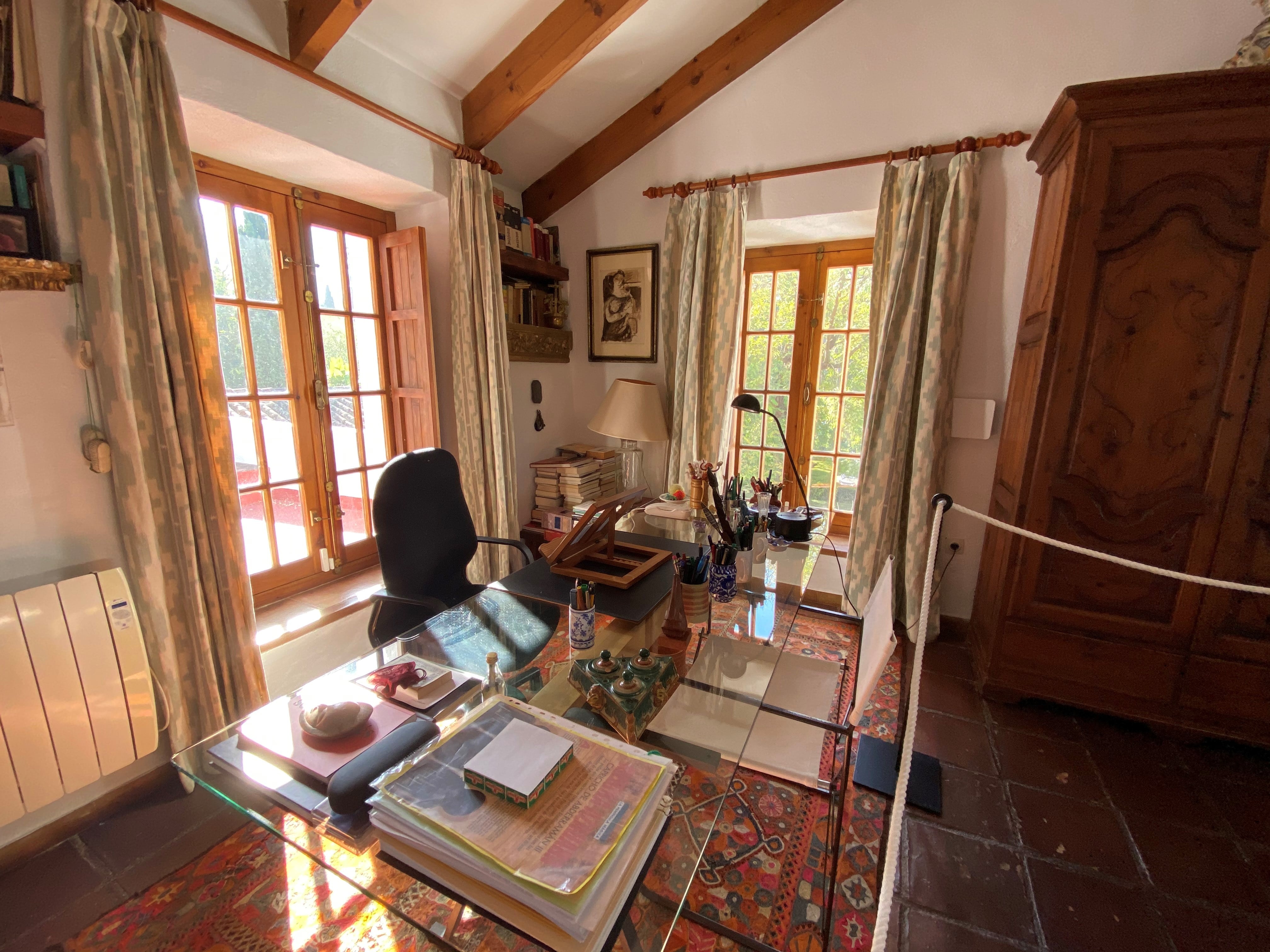 Habitación de trabajo de Antonio Gala en su casa de Alhaurín el Grande