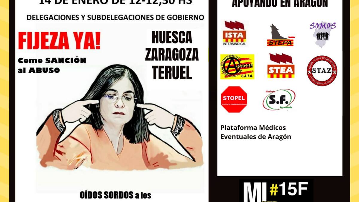 Los trabajadores temporales públicos saldrán a la calle para reivindicar "Fijeza ya como sanción al abuso" de todas las administraciones