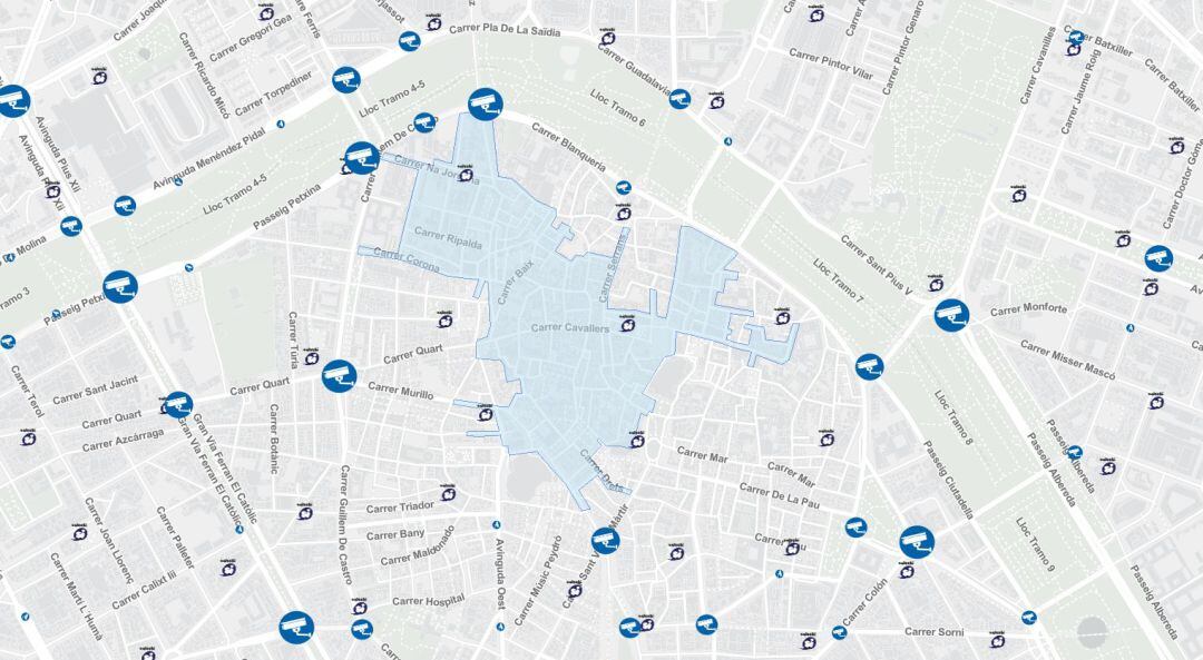 Zona restringida por el APR de Ciutat Vella