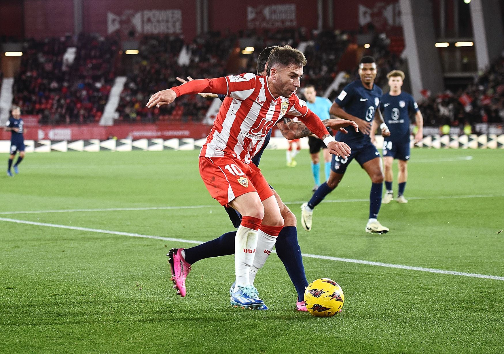 Adri Embarba en el choque del pasado sábado contra el Atlético de Madrid.