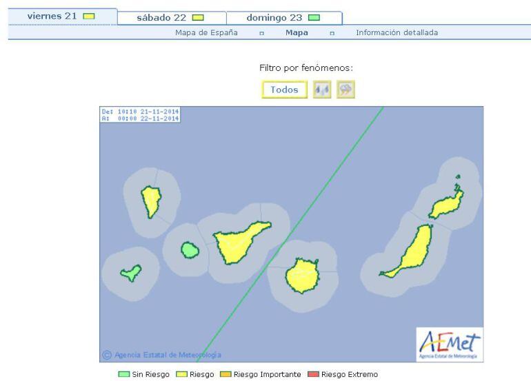 Mapa Canarias AEMET