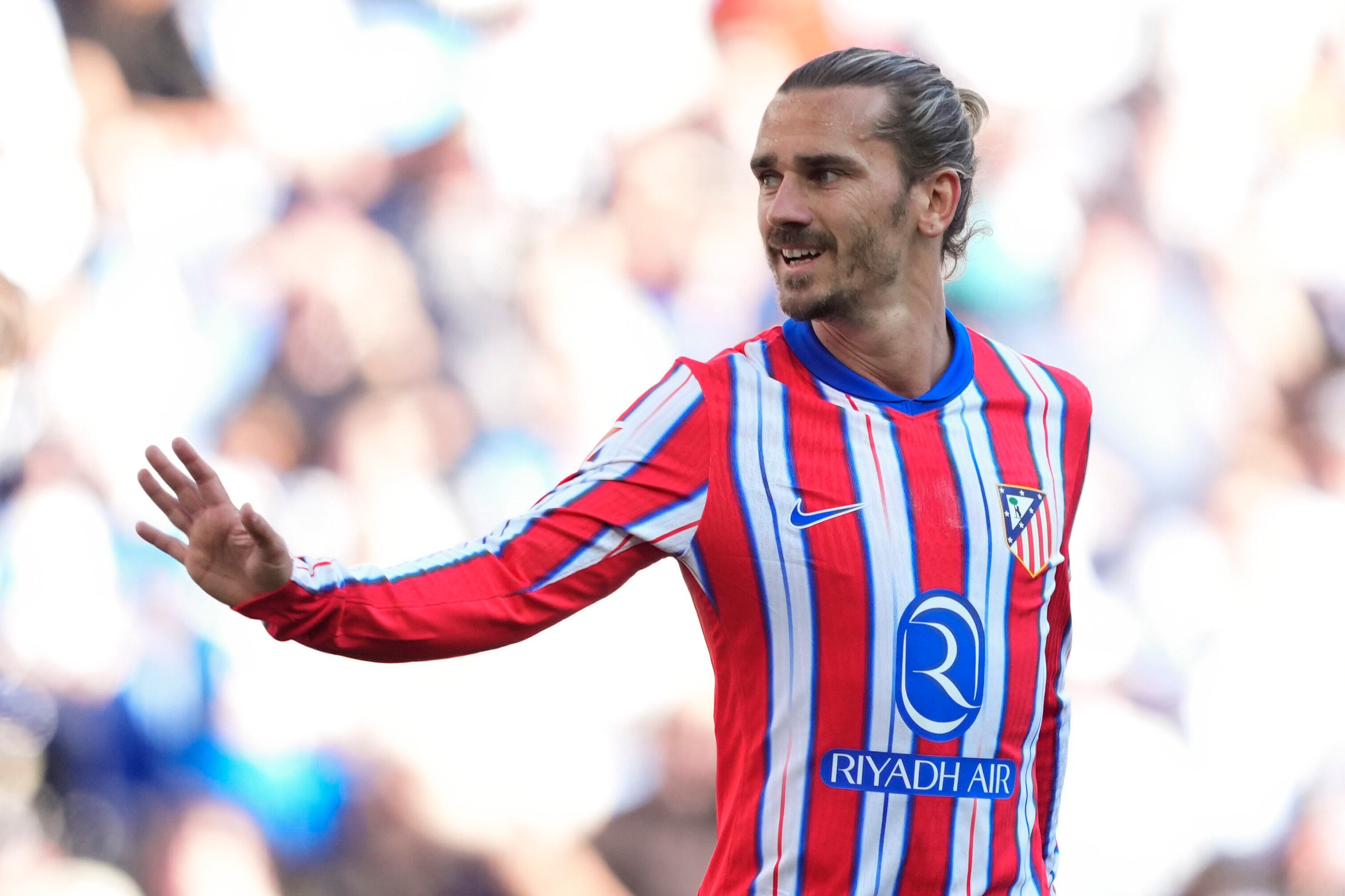 El delantero del Atlético de Madrid Antoine Griezmann, durante el partido de la jornada 29 de LaLiga entre el Espanyol