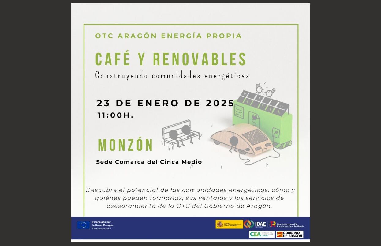 Cartel:  &quot;Café y Renovables: Construyendo Comunidades  Energéticas&quot;