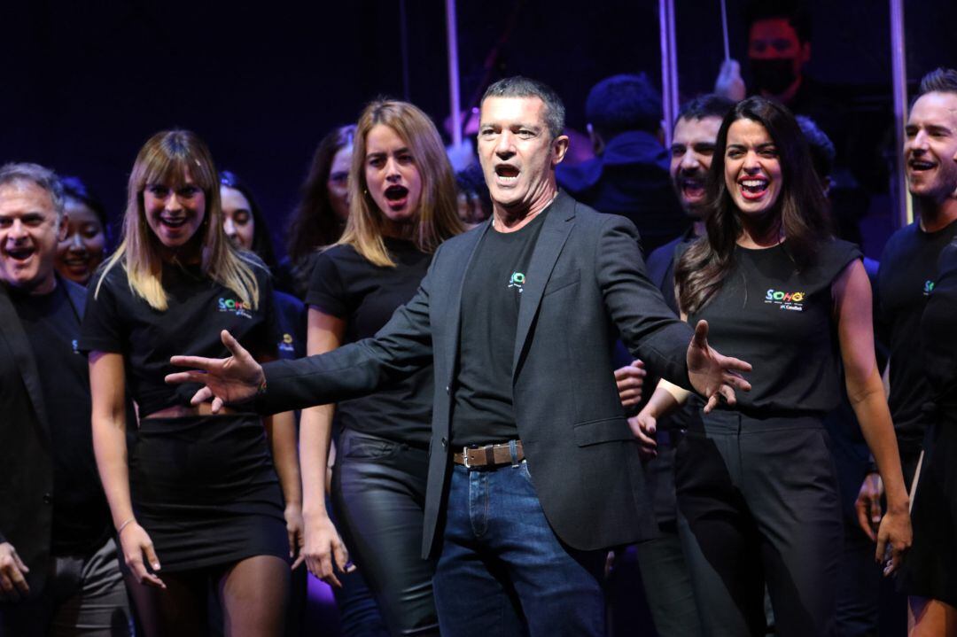 El actor malagueño Antonio Banderas, en la presentación de  su nuevo espectáculo de producción propia &quot;Company&quot;,  en el Teatro Soho Caixabank