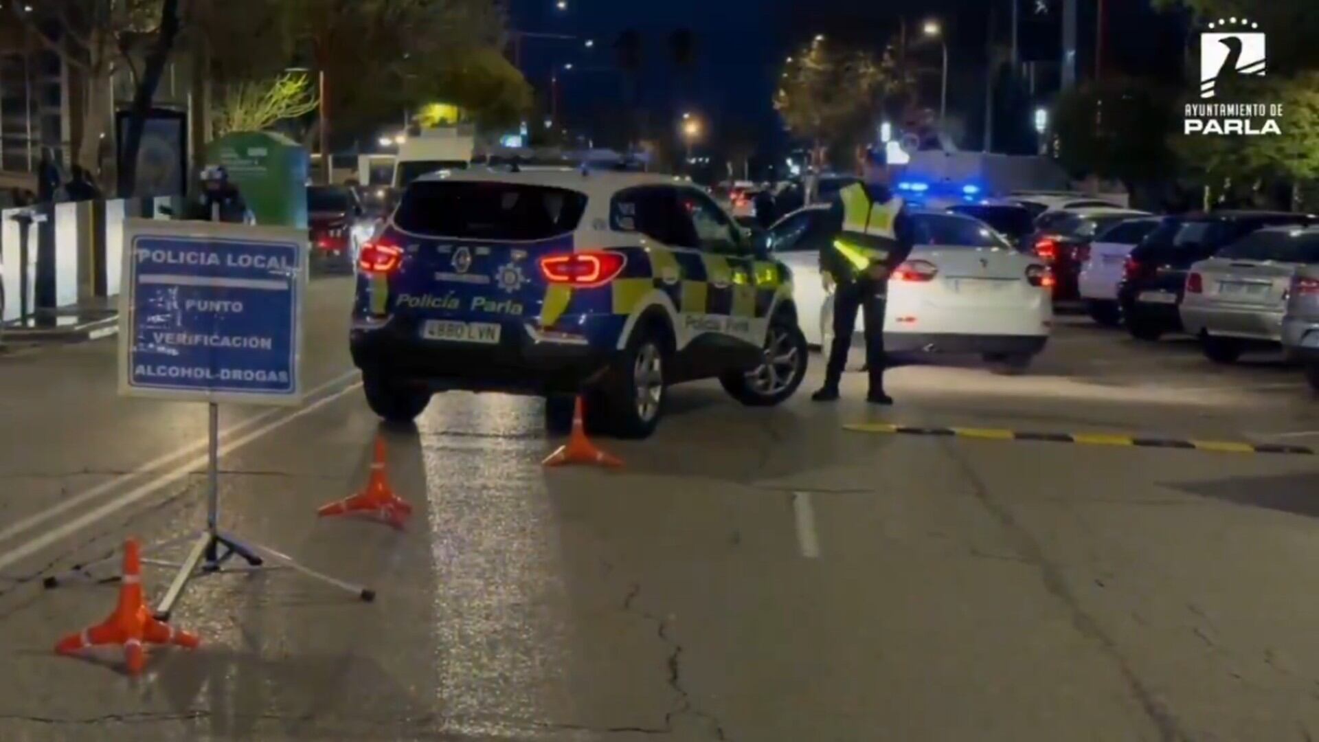 Uno de los controles de alcoholemia en Parla