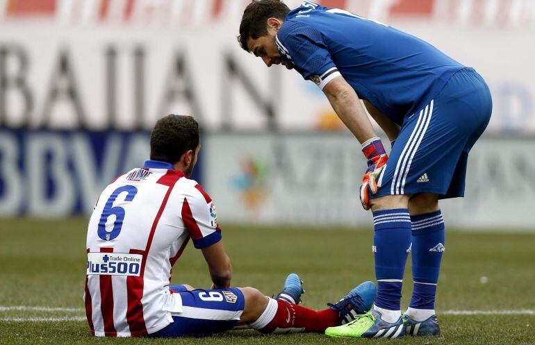 El jugador del Atlético se lesionó en el último partido de la Liga del Calderón.