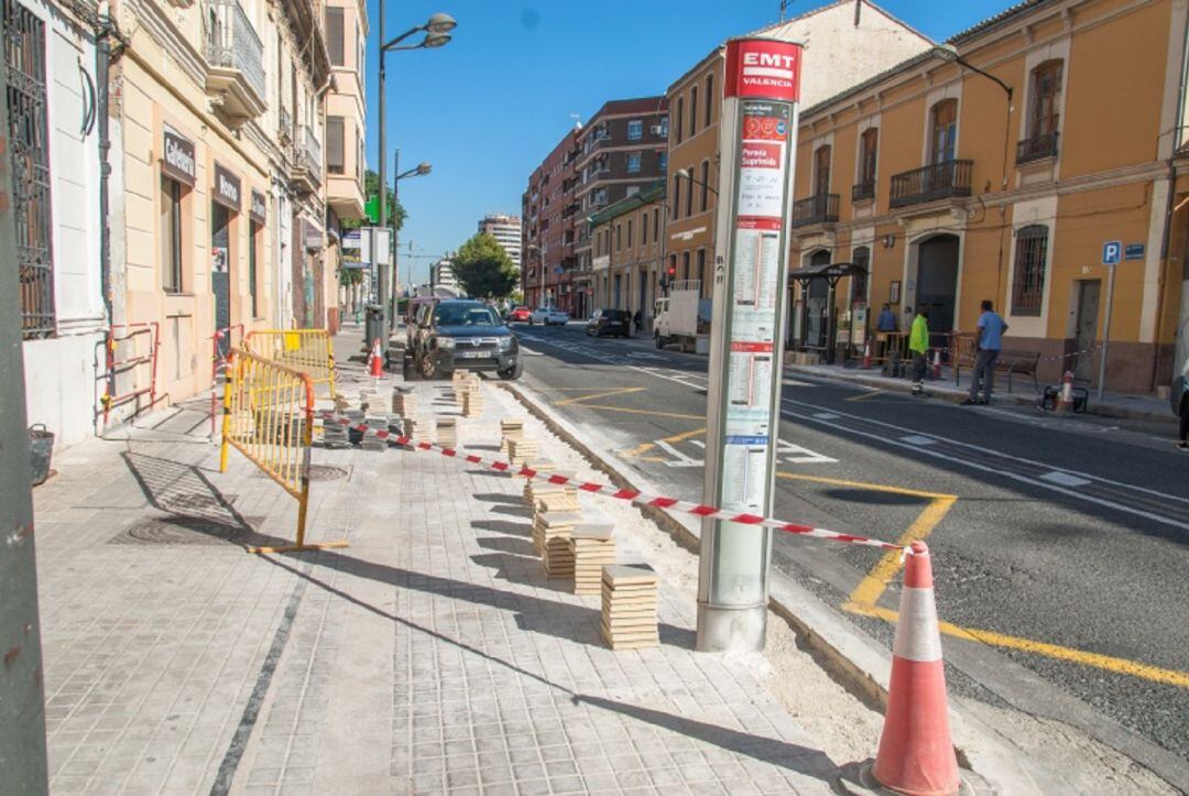 Parada en obras