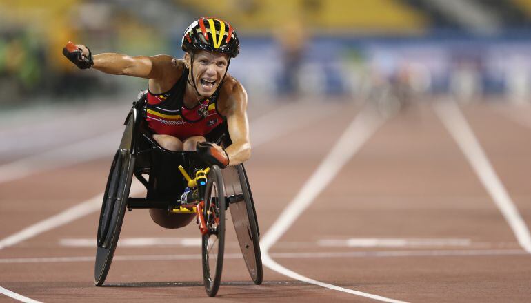 Marieke Vervoort, en plena competición en Río de Janeiro