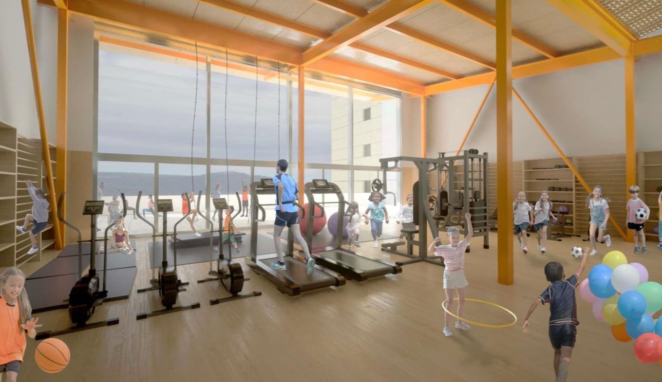 El gimnasio está concebido para acoger desde terapias individuales hasta clases grupales. Fundación Aladina.