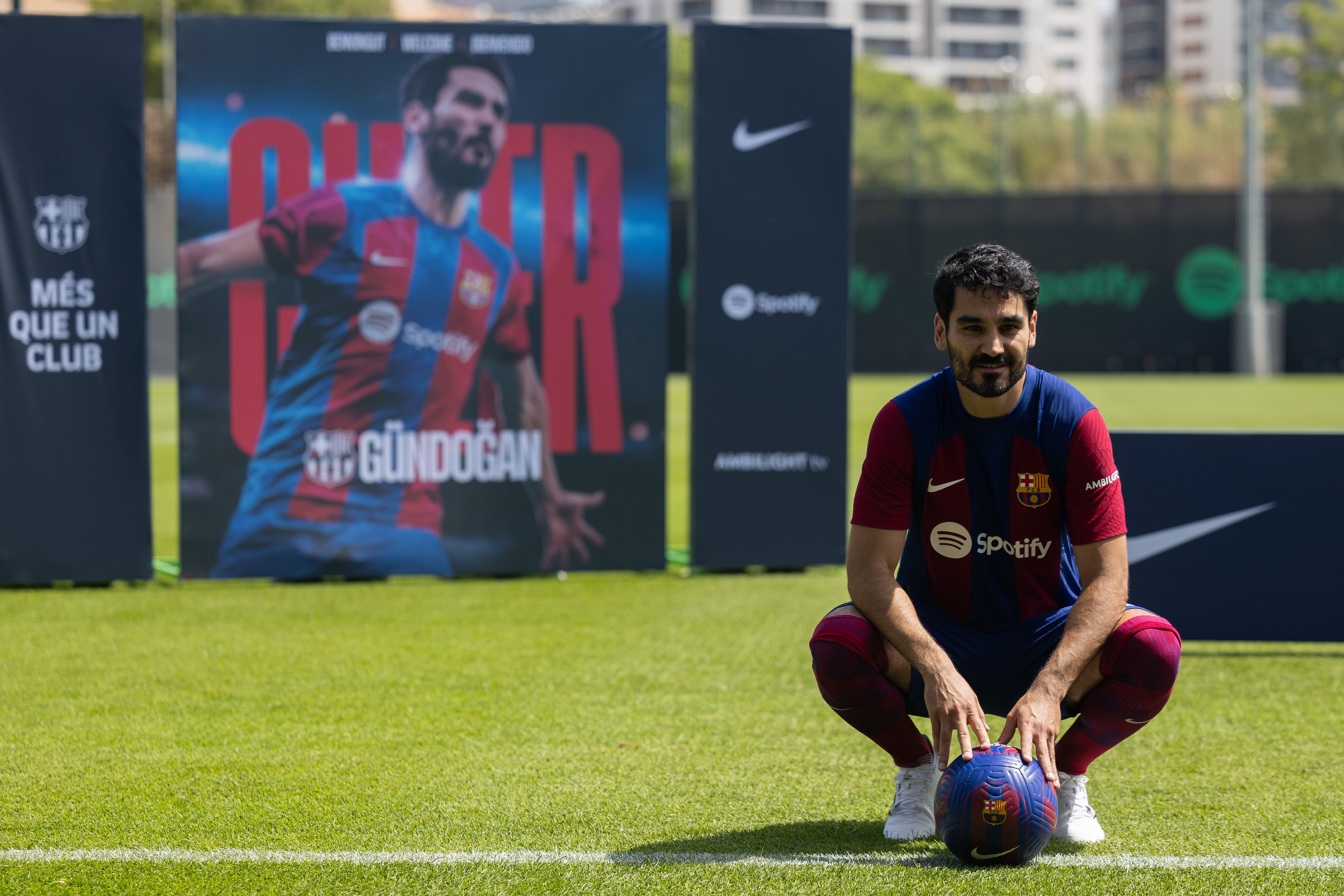 El centrocampista alemán Ilkay Gündogan, presentado como nuevo jugador del Barcelona. (Adria Puig/Anadolu Agency via Getty Images)