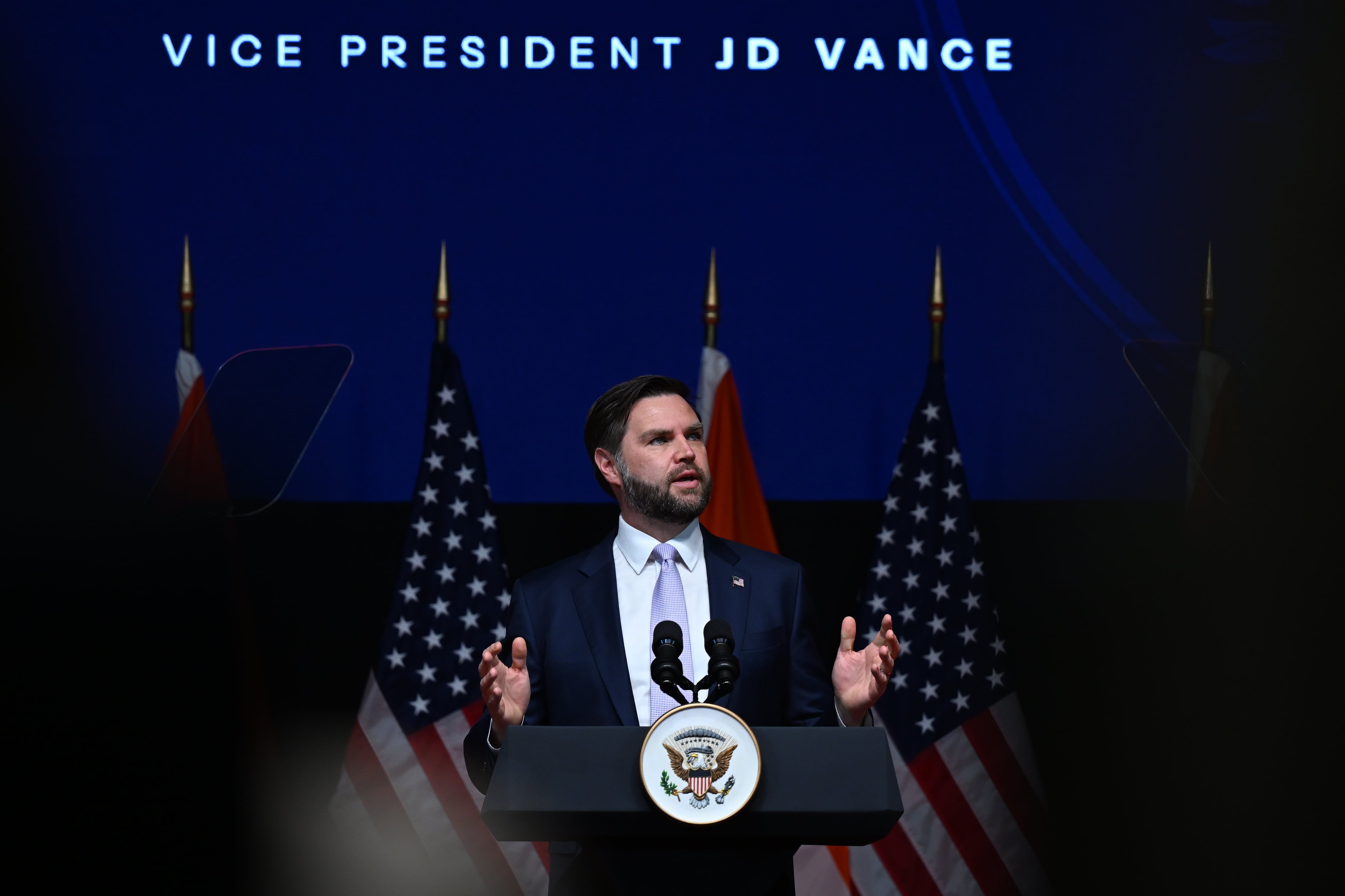 El vicepresidente estadounidense JD Vance durante su visita a la India