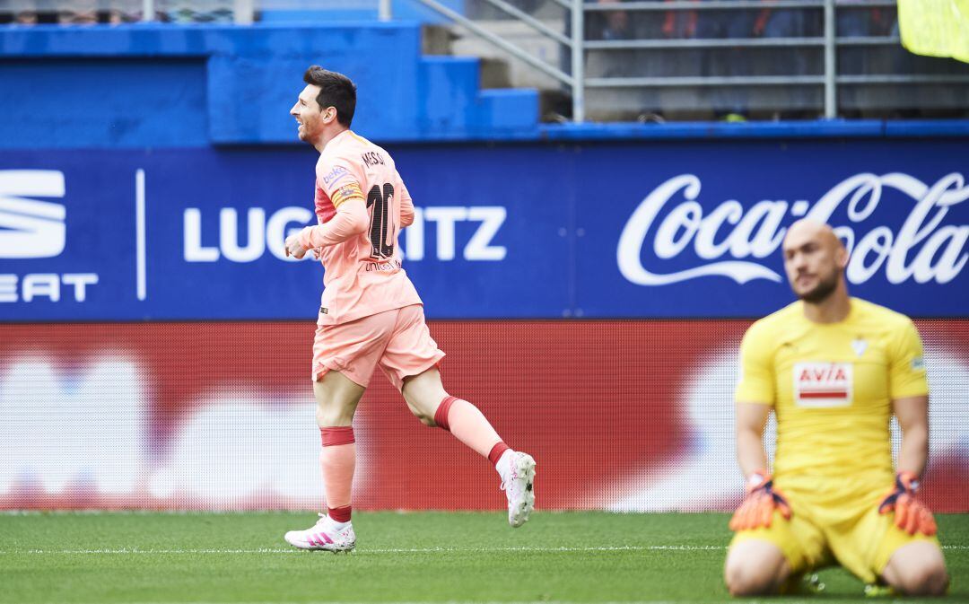 Messi, autor de los dos goles del Barcelona