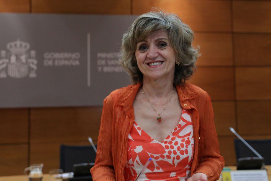 La ministra de Sanidad en funciones, María Luisa Carcedo durante la reunión de este lunes