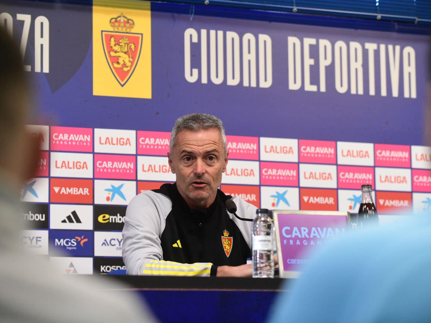 Fran Escribá durante en la sala de prensa de la Ciudad Deportiva