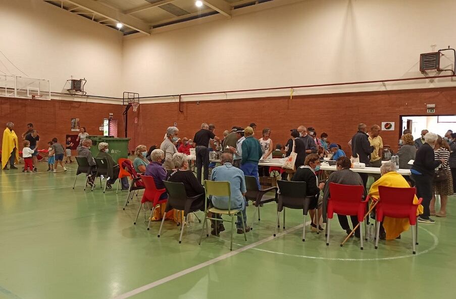 Evacuados en el Pabellón de Alcañices