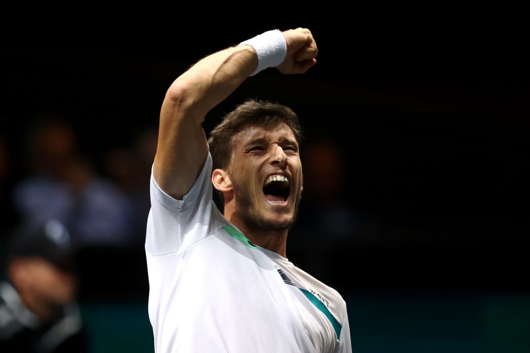 Pablo Carreño celebra un punto durante un encuentro. 