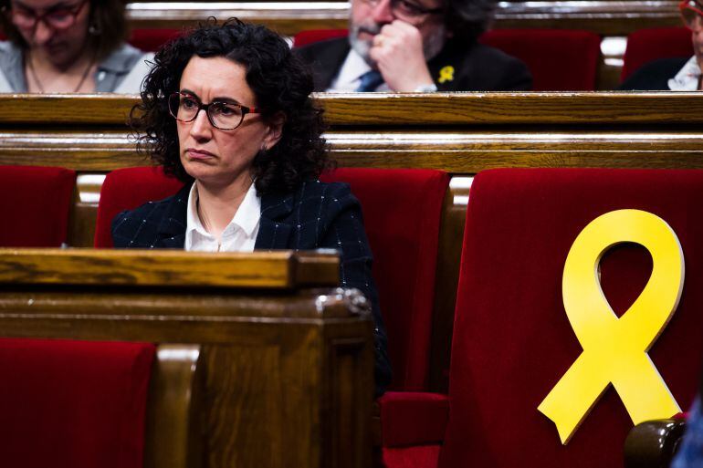 Marta Rovira, en el pleno del Parlament